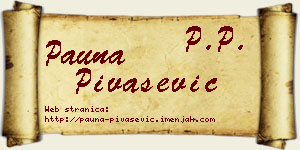 Pauna Pivašević vizit kartica